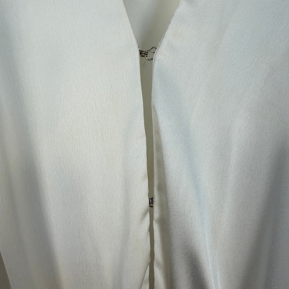 Bronx & Banco White Silk Bedouin Mini Dress M US 6 Bridal Engagement No Belt - Picture 10 of 13